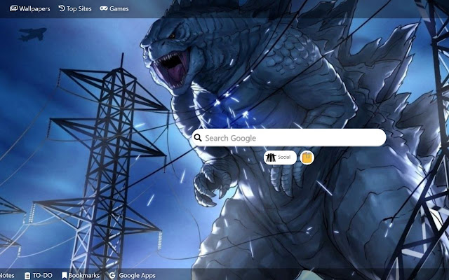 Godzilla Wallpaper New Tab Theme [Install]  from Chrome web store to be run with OffiDocs Chromium online